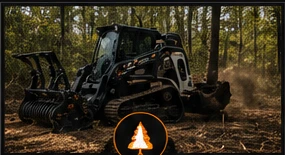 Forestry mulching equipment clearing brush